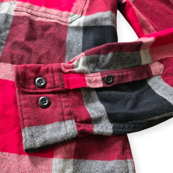 Express Men's Flannel, Red/Gray/Black Plaid, Size XSmall - Picture 5 of 5